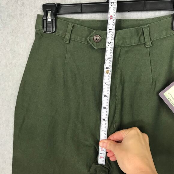 NEW Vintage Forenza Stirrup Pants Womens 8 Petite‎ Green Pleated Equestrian Mom - Picture 7 of 11